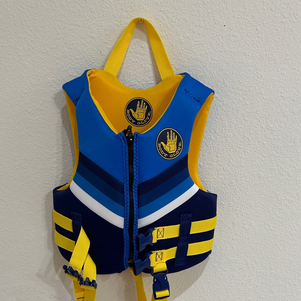 Body Glove Life Jacket Child Infant Yellow Blue 33-55 Lbs new no tags
